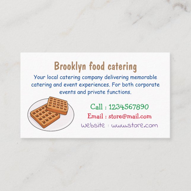 Tarjeta De Visita Ilustracion Waffle personalizado (Anverso)