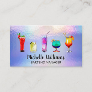 Tarjeta De Visita Ilustraciones de bebidas mixtas   Relieve metaliza