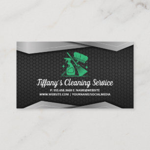 Tarjeta De Visita Ilustraciones de equipos de servicio de limpieza