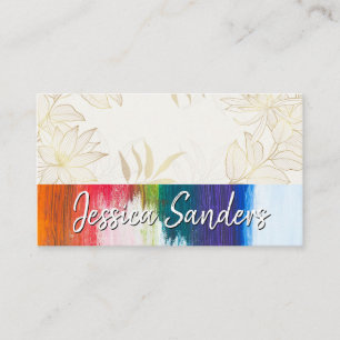Tarjeta De Visita Ilustraciones de flores   Paint Brush Strokes