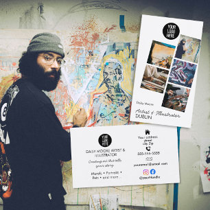 Tarjeta De Visita Ilustrador Artista Portafolio de fotos murales