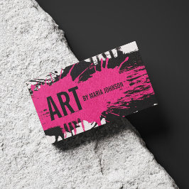 Tarjeta De Visita Ilustrador de pintores de artistas con brillo de t