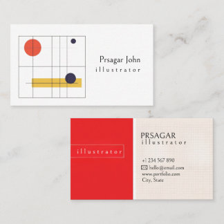 Tarjeta De Visita Ilustrador Geométrico Minimalista Moderno Creativo