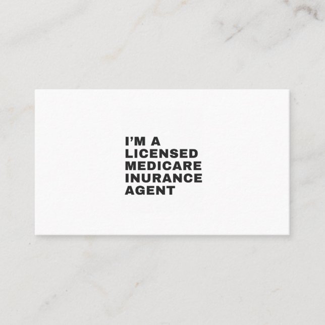 TARJETA DE VISITA I'M LICENSED MEDICARE INSURANCE AGENT (Anverso)
