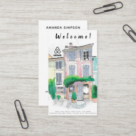 Tarjeta De Visita Imagen de alquiler de casa y logotipo de Airbnb