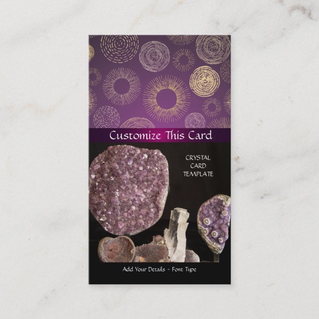 Tarjeta De Visita Imagen de Ametist & Healing Heart Crystals (Anverso)