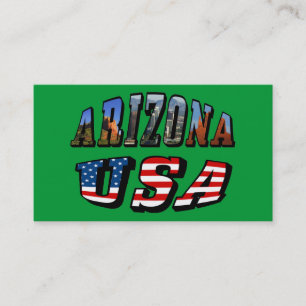 Tarjeta De Visita Imagen de Arizona y texto de bandera de Estados Un