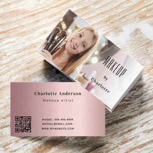 Tarjeta De Visita Imagen de artista de maquillaje belleza código QR