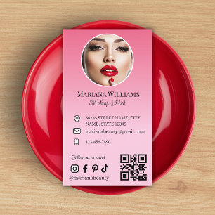 Tarjeta De Visita imagen de artista de maquillaje código qr moda ros