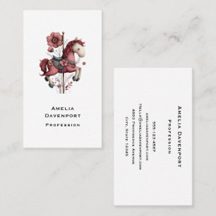 Tarjeta De Visita Imagen de caballo de carrusel caprichoso
