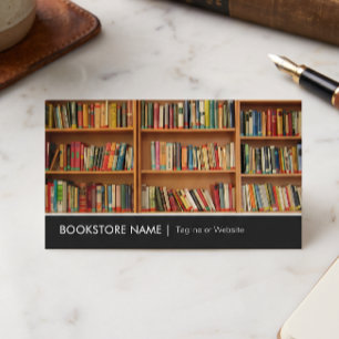 Tarjeta De Visita Imagen de estanterías de libros de librería de lib