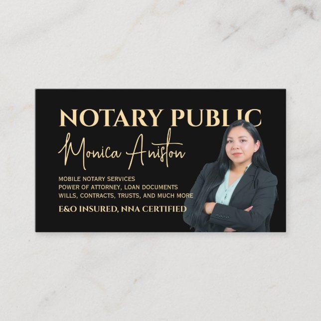 Tarjeta De Visita Imagen de foto de retrato notario  (Anverso)
