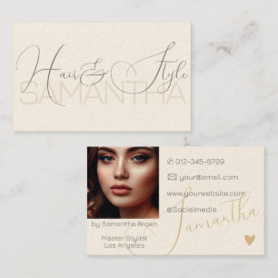Tarjeta De Visita Imagen de foto Firma de caligrafía moderna elegant