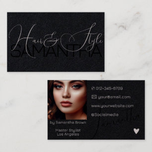 Tarjeta De Visita Imagen de foto Firma de caligrafía moderna elegant