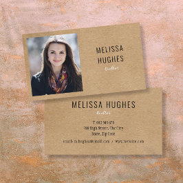 Tarjeta De Visita Imagen de Kraft Rústico Sencillo Elegante