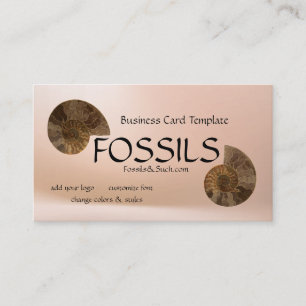 Tarjeta De Visita Imagen de los Fósiles Ammonites