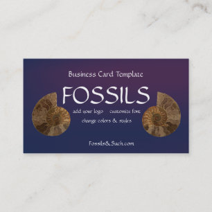 Tarjeta De Visita Imagen de los Fósiles Ammonites