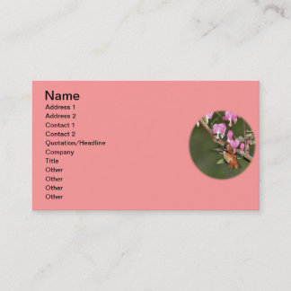 Tarjeta De Visita Imagen del colibrí y de las flores
