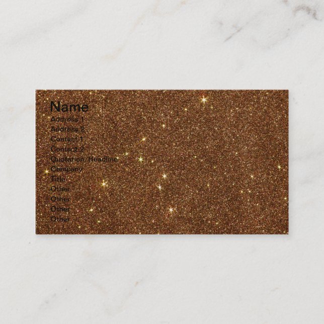 Tarjeta De Visita Imagen del purpurina de cobre de moda (Anverso)