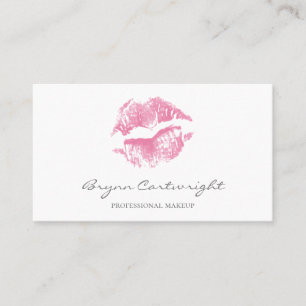 Tarjeta De Visita Imagen impresa de un beso rosa realista