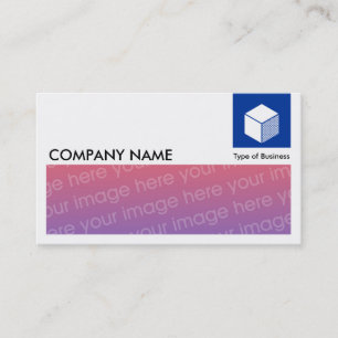 Tarjeta De Visita Imagen larga - Logo y panel - Azul marino
