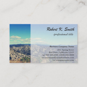 Tarjeta De Visita imagen paisajística salvaje de montaña, cielo azul