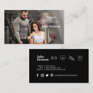 Tarjeta De Visita Imagen personal de fitness Moderno Trainer Trendy