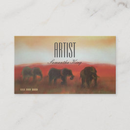 Tarjeta De Visita Imagen pintada Africa Animals Sunset Artist