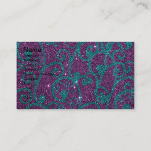 Tarjeta De Visita Imagen swirly de la púrpura y del purpurina de la