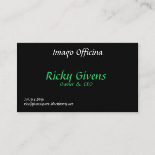 Tarjeta De Visita Imago Officina, Ricky Givens, dueño y CEO, 201….