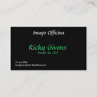 Tarjeta De Visita Imago Officina, Ricky Givens, dueño y CEO, 201….