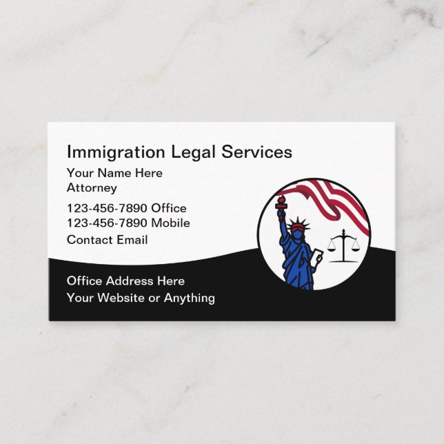 Tarjeta De Visita Immigration Naturalization Attorney (Anverso)
