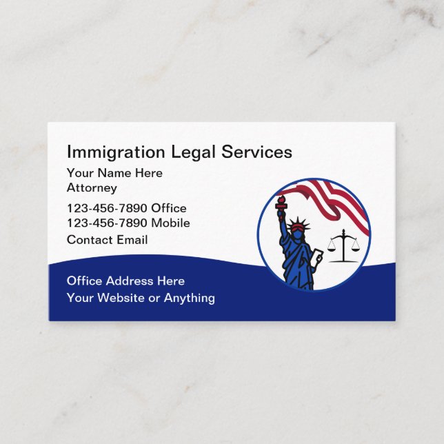 Tarjeta De Visita Immigration Naturalization Attorney (Anverso)