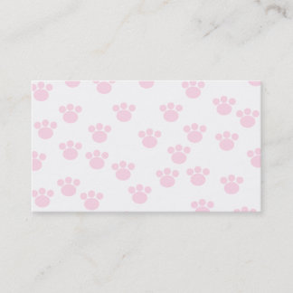 Tarjeta De Visita Impresión animal de la pata. Modelo rosa claro y