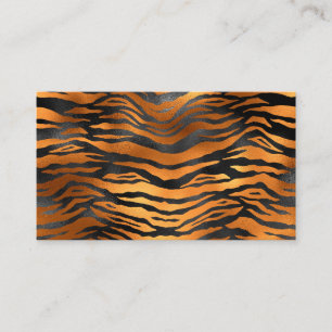 Tarjeta De Visita Impresión animal glamorosa de tigres marrones negr