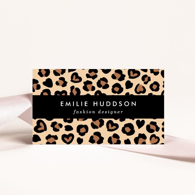 Tarjeta De Visita Impresión animal, leopardo marrón, puntos de chita (Subido por el creador)