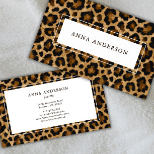 Tarjeta De Visita Impresión animal leopardo pintura al óleo tonos ti