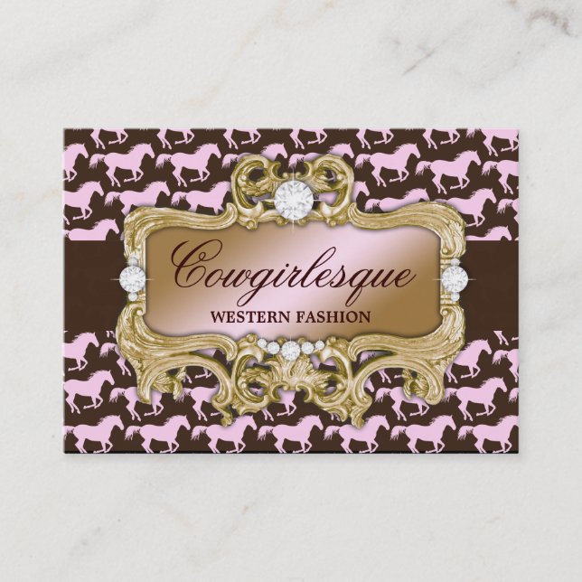 Tarjeta De Visita Impresión atractiva del caballo del rosa de la (Anverso)