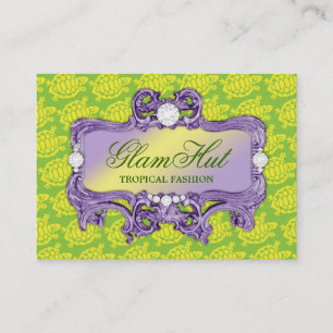 Tarjeta De Visita Impresión atractiva verde tropical de la tortuga