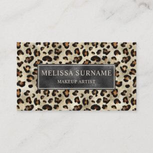 Tarjeta De Visita Impresión de Animal Leopardo Artista de Maquillaje