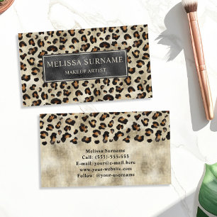 Tarjeta De Visita Impresión de Animal Leopardo Artista de Maquillaje