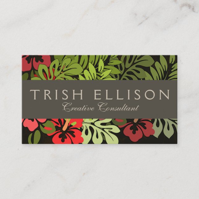 Tarjeta De Visita Impresión de arte floral Hawaii Aloha (Anverso)