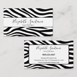 Tarjeta De Visita Impresión de cebra negrita