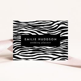 Tarjeta De Visita Impresión de cebra, rayas de cebra, negro y blanco