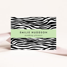 Tarjeta De Visita Impresión de cebra, rayas de cebra, negro y blanco