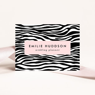 Tarjeta De Visita Impresión de cebra, rayas de cebra, negro y blanco