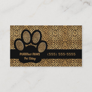 Tarjeta De Visita Impresión de chita con sitio de Mascota Personaliz