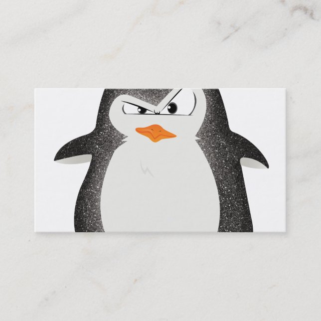 Tarjeta De Visita Impresión de foto de un Purpurina pingüino enojado (Anverso)