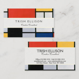 Tarjeta De Visita Impresión de la composición de Piet Mondrian en ro