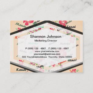 Tarjeta De Visita Impresión de la hawaiana de Hawaii con las flores